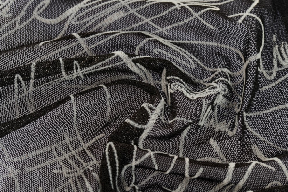 Signature Pattern on Tulle Flock